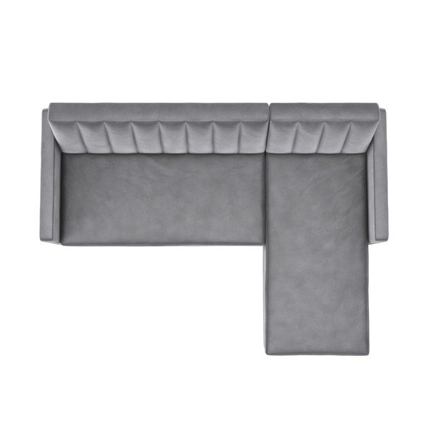 Svetlo siva žametna kotna sedežna garnitura Celine – Støraa-image-2