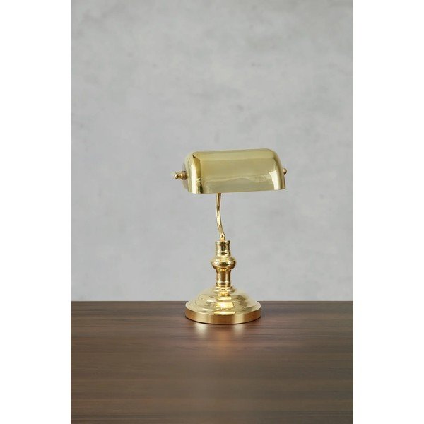 Medeninasta namizna svetilka s steklenim senčilom (višina 42 cm) Bankers – Markslöjd-image-3