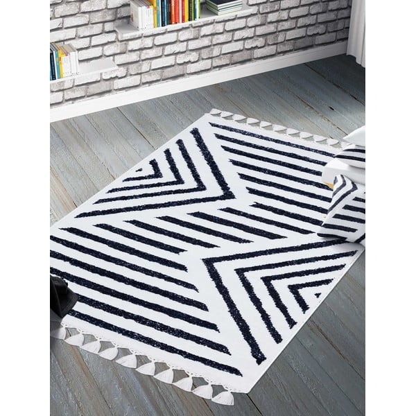 Belo-modra pralna preproga 300x80 cm - Vitaus-image-1