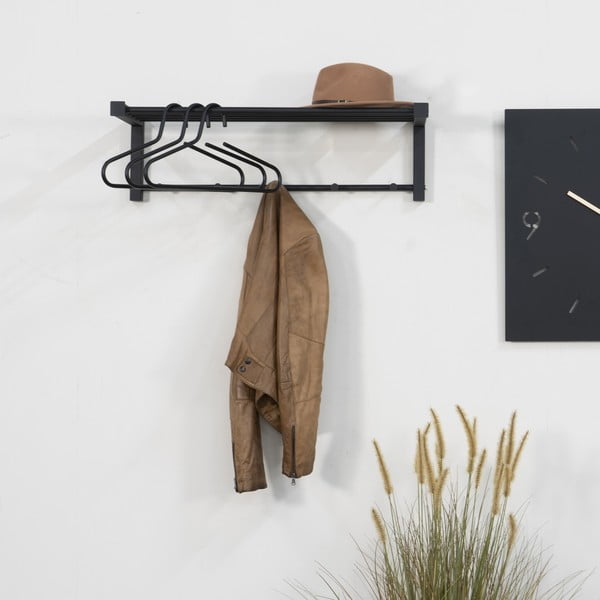 Črn kovinski stenski obešalnik 78,5 cm Bergum – Spinder Design-image-1