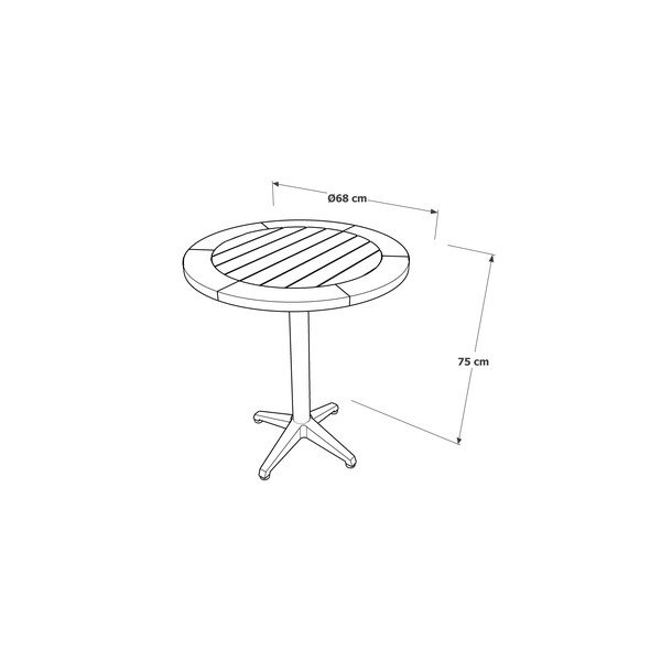 Aluminijasta okrogla vrtna miza ø 68 cm Spring – Ezeis-image-2