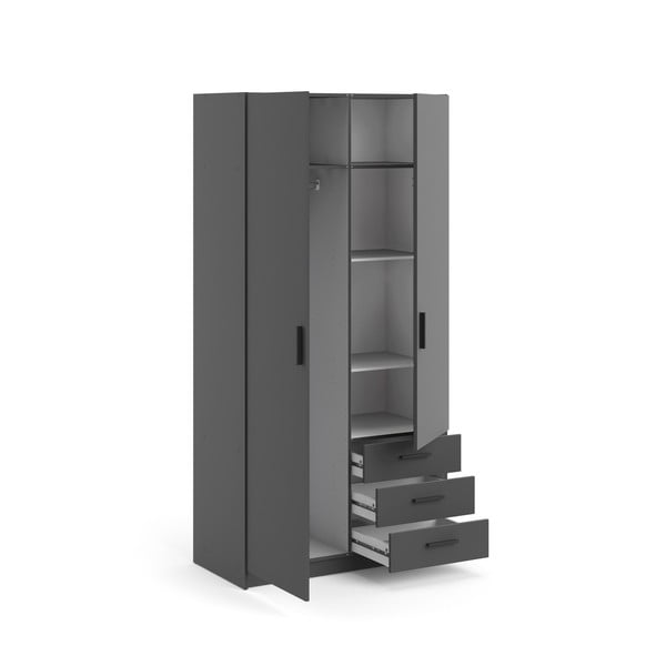Temno siva garderobna omara 99x200 cm Sprint – Tvilum-image-4