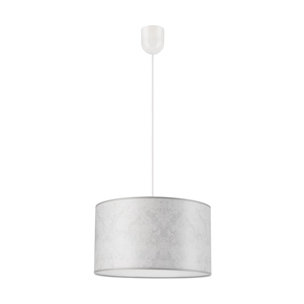 Svetlo siva viseča svetilka s tekstilnim senčnikom ø 35 cm Print – LAMKUR