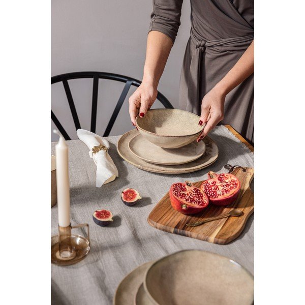 Bež lončen jedilni set 16 kosov Glosia - Bonami Selection-image-1