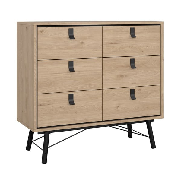 Nizka komoda v hrastovem dekorju v naravni barvi 102x99 cm Ry – Tvilum-image-2