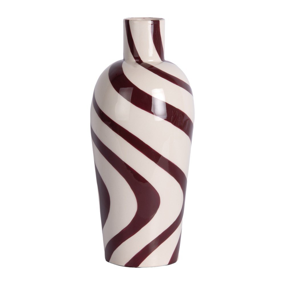 Bordo rdeča/bela jeklena vaza (višina 30 cm) Dublin Swirl