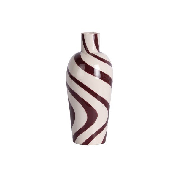 Bordo rdeča/bela jeklena vaza (višina 30 cm) Dublin Swirl – PT LIVING