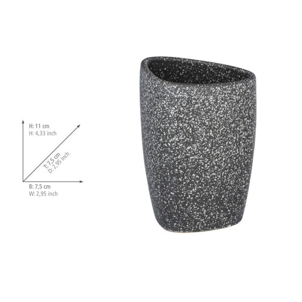 Siva keramičen lonček za zobno ščetko Wenko Pion-image-2