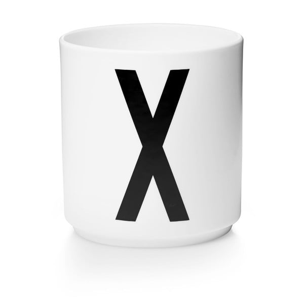 Bel porcelanast lonček Design Letters Personal X