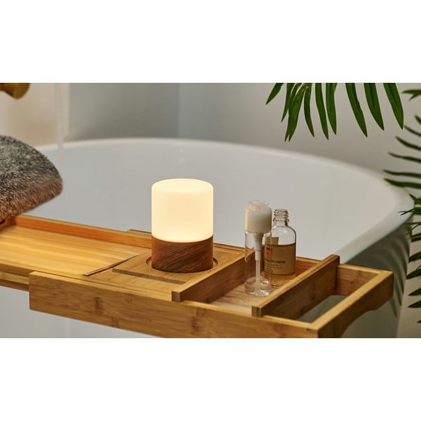 Temno rjava namizna svetilka s steklenim senčnikom (višina 10,5 cm) Lemelia - Gingko-image-3