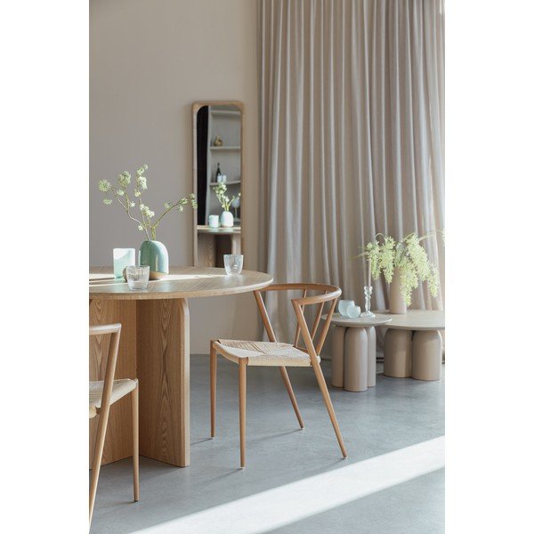 Okrogla jedilna miza v hrastovem dekorju ø 120 cm Laurent – White Label-image-3