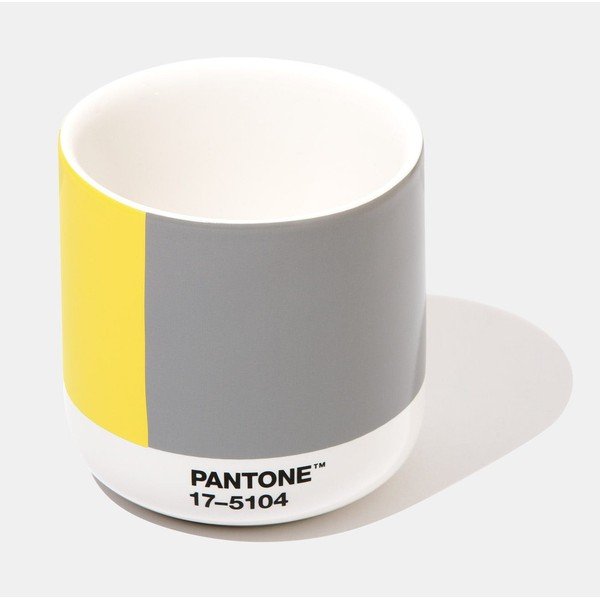 Rumeno-siv keramični termo lonček Pantone Cortado, 175 ml-image-2