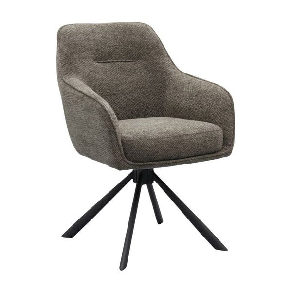 Temno siv oblazinjen jedilni stol z nasloni za roke Avola – Unique Furniture