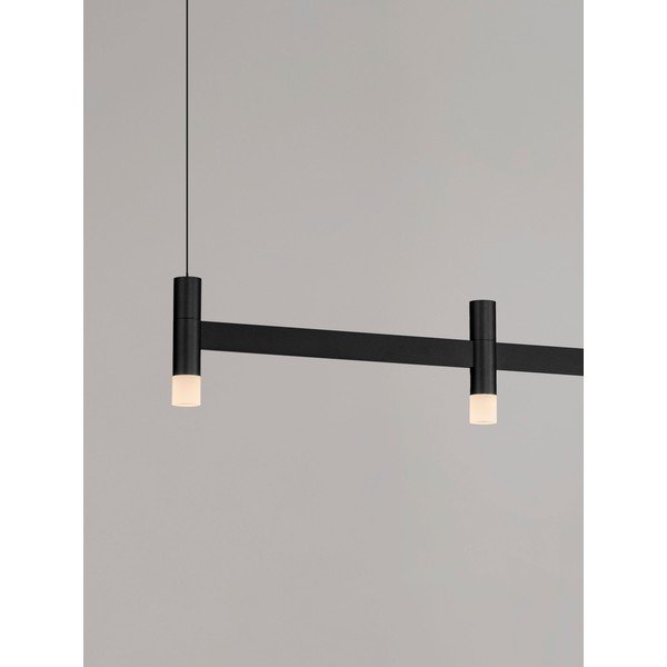 Mat črna aluminijasta LED zatemnitvena viseča svetilka s senčilom iz akrilnega stekla Poetic – Nova Luce-image-2