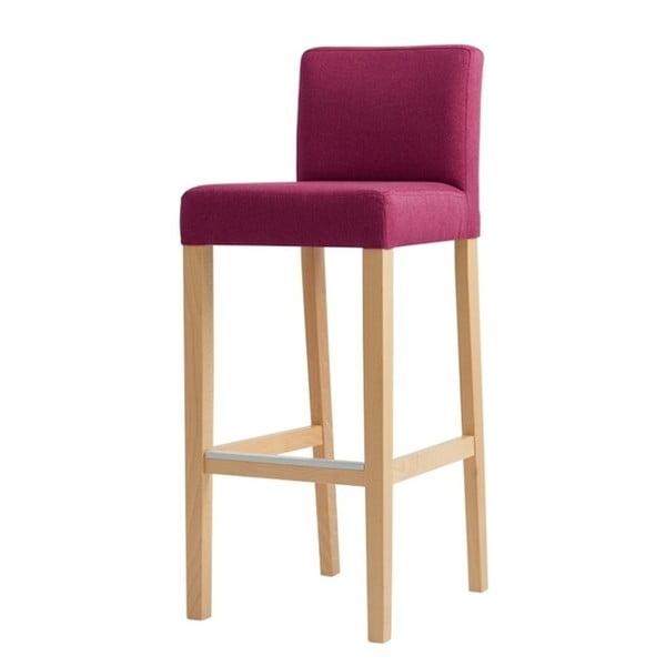 Fuksija roza barski stolček z naravnimi nogami Oblika po meri Wilton