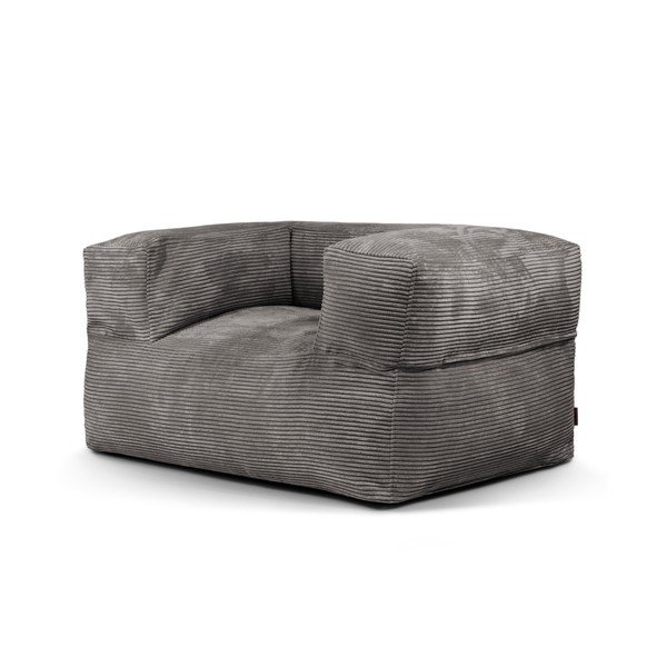 Temno siva vreča za sedenje iz rebrastega žameta MooG – SLOWDOWN