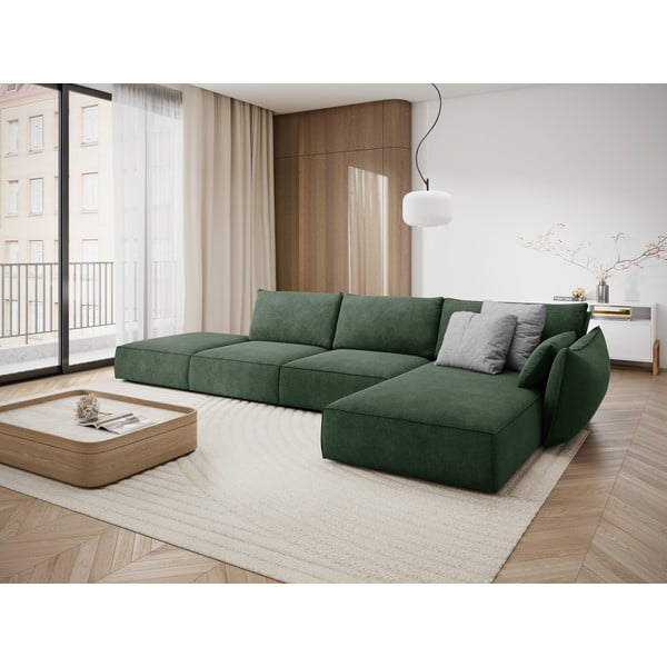 Temno zelen kotni kavč (desni kot) Vanda - Mazzini Sofas-image-1