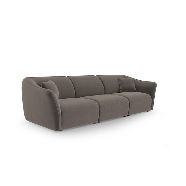Rjava žametna sedežna garnitura 292 cm Tokyo – Cosmopolitan Design-image-2