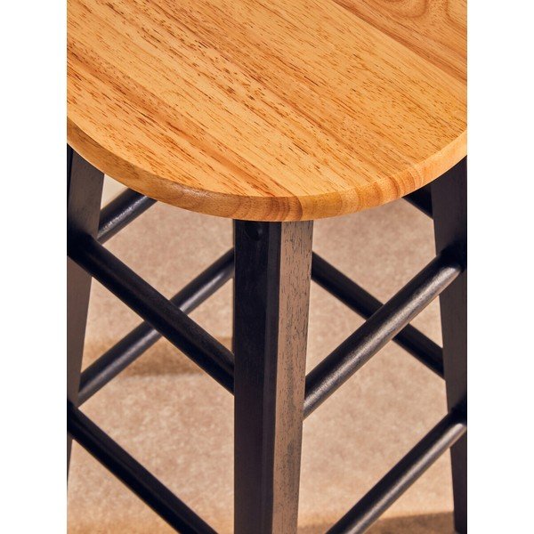 Črn/v naravni barvi barsko stol iz masivnega kavčukovca (višina sedeža 74 cm) Chester – Premier Housewares-image-4
