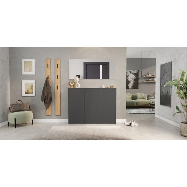 Antracitno siva omarica v hrastovem dekorju 138x105x25 cm Libbiano – Germania-image-4