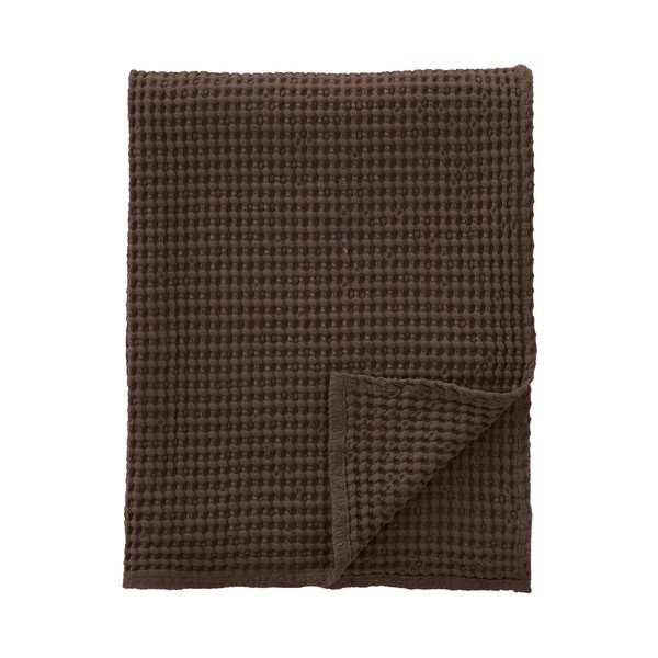 Temno rjava bombažna odeja 150x200 cm Jaipur Chunky Waffle – Pineapple Elephant