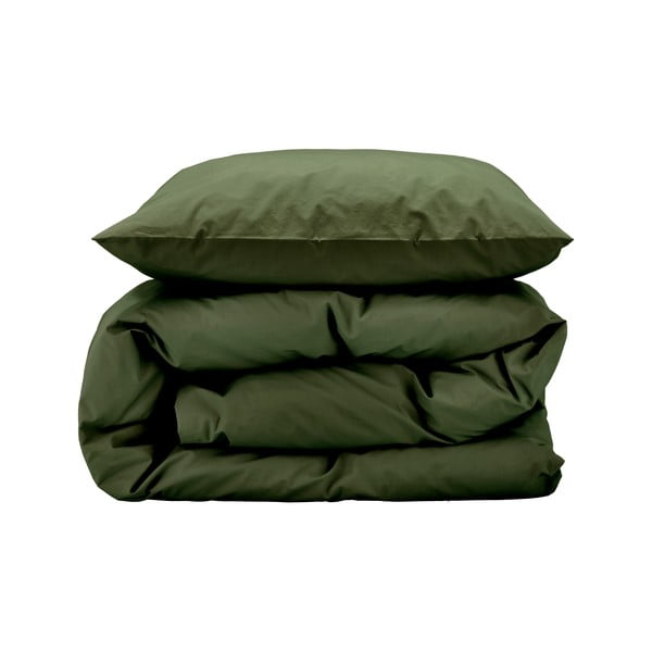 Kaki zelena enojna posteljnina iz bombažnega perkala 135x200 cm Crisp – Södahl