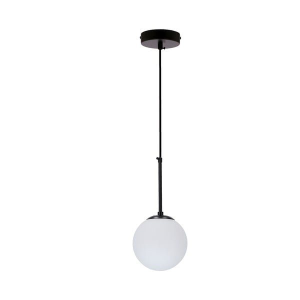 Črna viseča svetilka s steklenim senčnikom ø 15 cm Pompei - Candellux Lighting