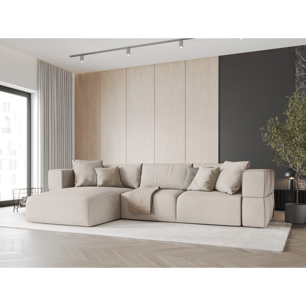 Bež kotna sedežna garnitura (levi kot) Esther – Milo Casa-image-1