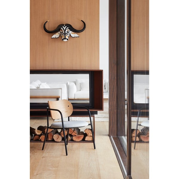 Siv fotelj v hrastovem dekorju Eclipse - Teulat-image-1