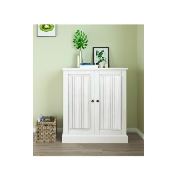 Bela omarica iz masivnega bora 100x34 cm Mille – Støraa-image-1