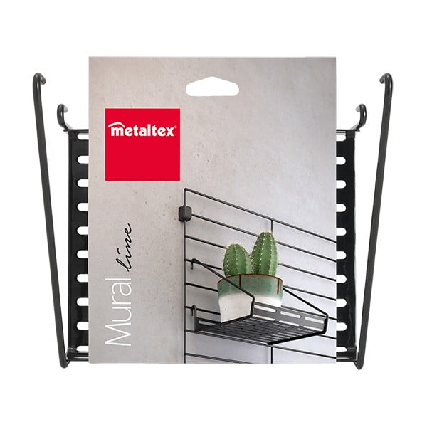 Črn kovinski element - viseča polica 18x15 cm Mural – Metaltex-image-2