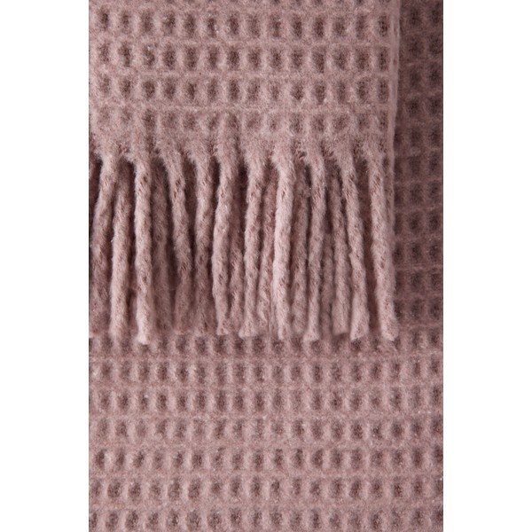 Rožnata odeja iz mešanice bombaža 140x180 cm Basics Waffle – Euromant-image-1