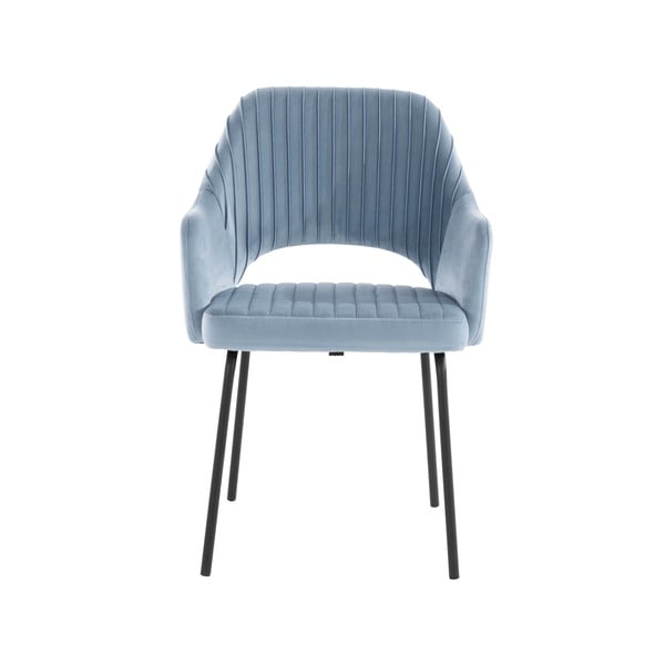 Svetlo modri žametni jedilni stoli v kompletu 2 kos Britney - Støraa -image-2