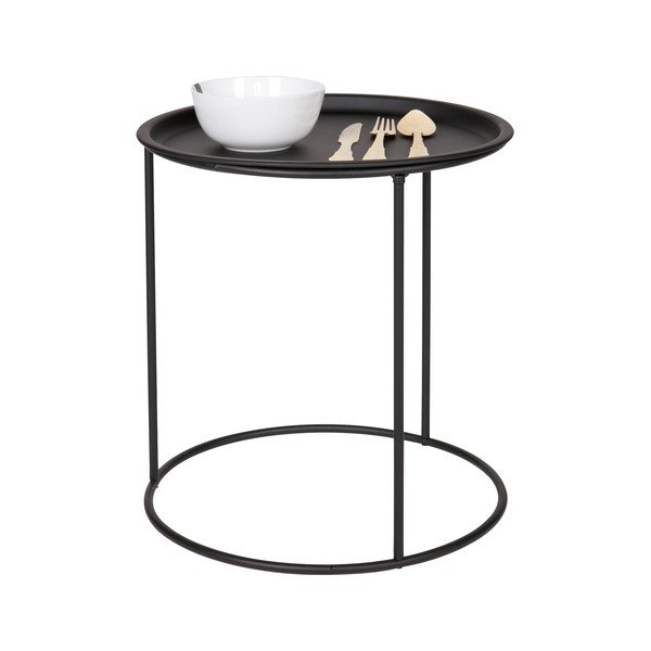 Črna klubska miza WOOOD Ivar  Ø 40 cm-image-1