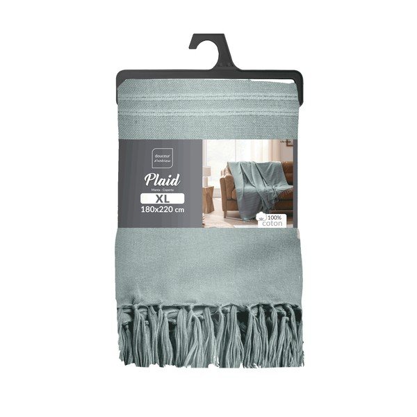 Zeleno bombažno pregrinjalo 125x150 cm Lilia – douceur d'intérieur-image-2