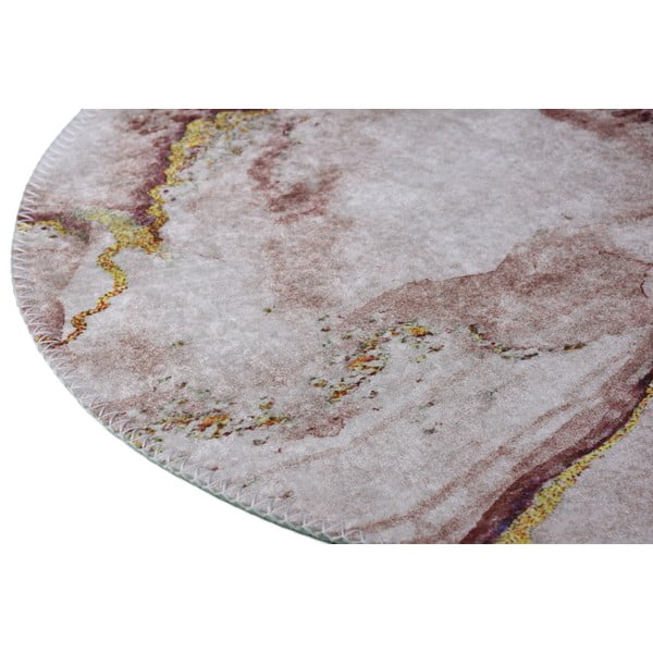 Rjava/zlata pralna okrogla preproga ø 80 cm – Vitaus-image-2