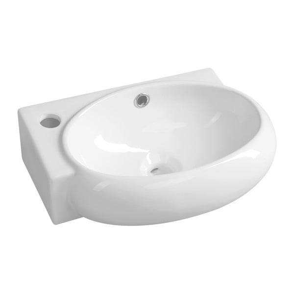 Bel kotni keramičen manjši umivalnik 43x28,5 cm Ribera – Sapho
