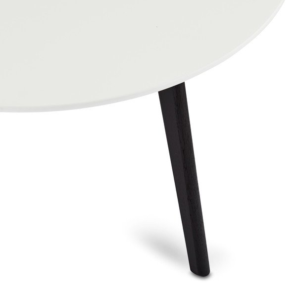 Črno-bela kavna mizica z nogami iz hrastovega lesa Furnhouse Life, Ø 80 cm-image-4