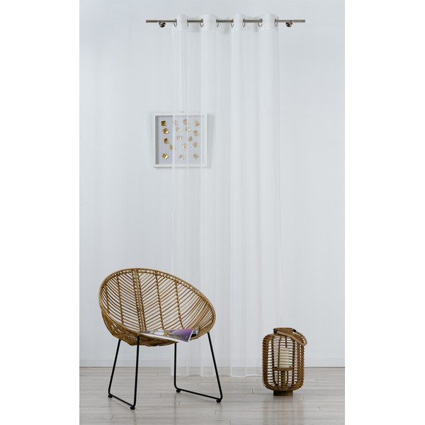 Bela prosojna zavesa 140x245 cm Miko – Mendola Fabrics-image-1