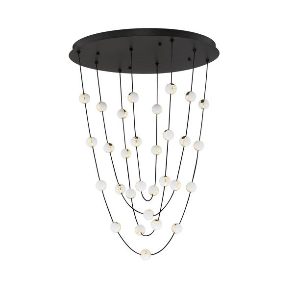 Mat črna aluminijasta LED zatemnitvena viseča svetilka s senčilom iz akrilnega stekla ø 84 cm Alcinoe – Nova Luce