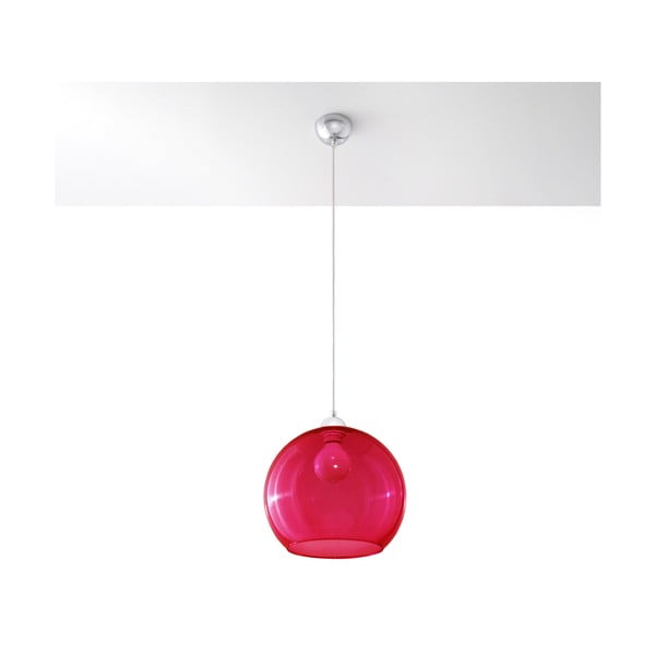 Rdeča viseča svetilka s steklenim senčnikom ø 30 cm Bilbao – Nice Lamps