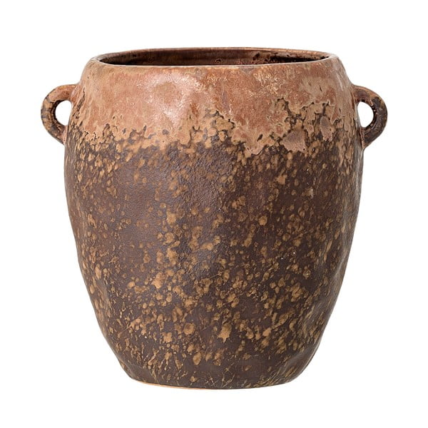 Lonec iz rjave keramike Bloomingville Nenne, višina 15,5 cm