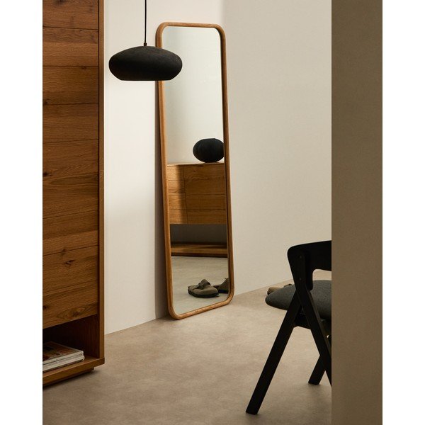 Stensko ogledalo z lesenim okvirjem 54x154 cm Milsa – Kave Home-image-1