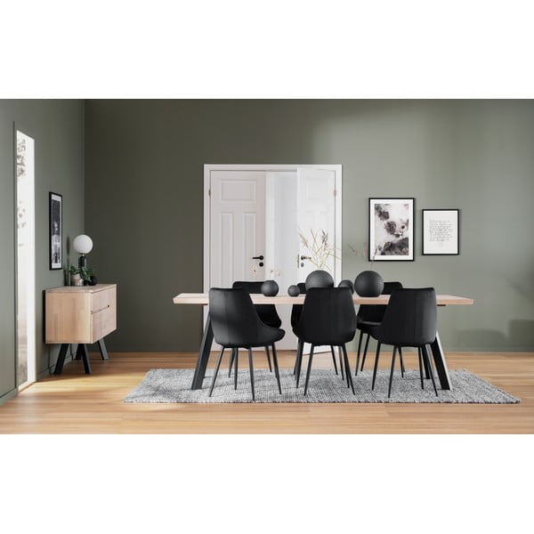 Črni žametni jedilni stoli v kompletu 2 kos Sierra - Rowico-image-1