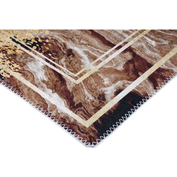 Rjavo-kremno bel pralni tekač 80x200 cm - Vitaus-image-2