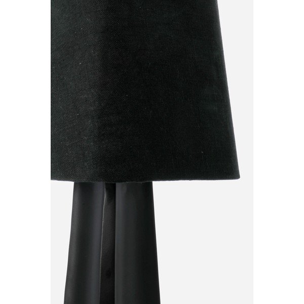 Črna kovinska namizna svetilka s tekstilnim senčilom (višina 61 cm) Tripura – Bizzotto-image-3