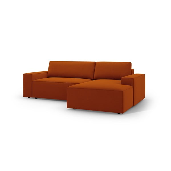 Opečnato oranžna raztegljiva kotna sedežna garnitura (desni kot) Jodie – Micadoni Home-image-2