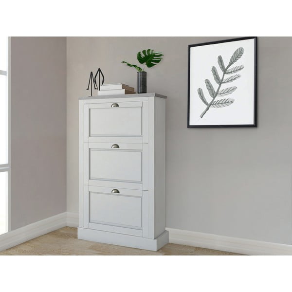 Bela preklopna omarica za čevlje iz masivnega bora Toby – Støraa-image-1