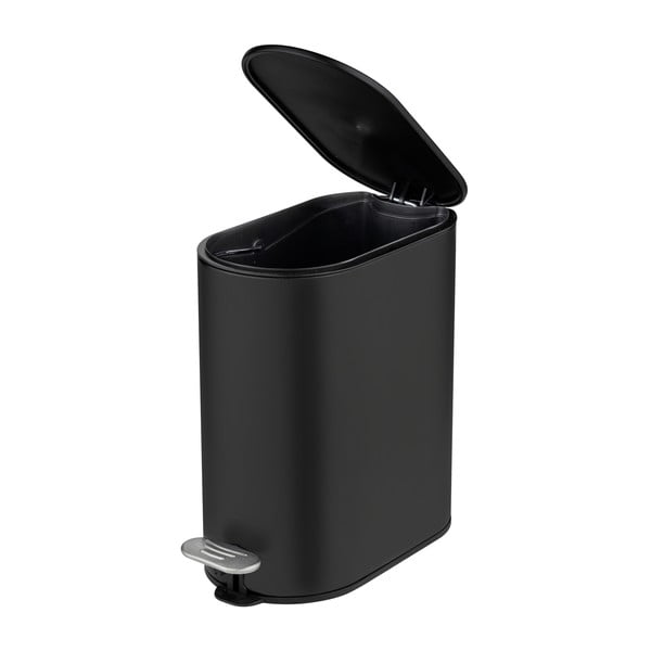 Mat črn jeklen koš za smeti s pedalom 5 l Collungo – Wenko-image-4