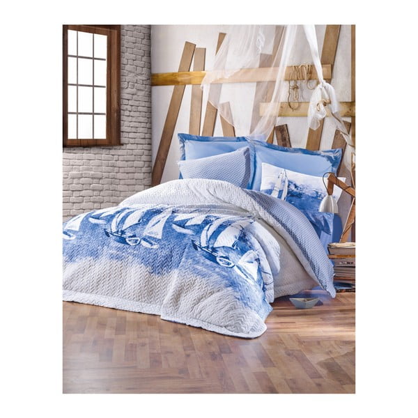 Bombažna posteljnina z rjuho za zakonsko posteljo Ruhna Pello, 220 x 230 cm